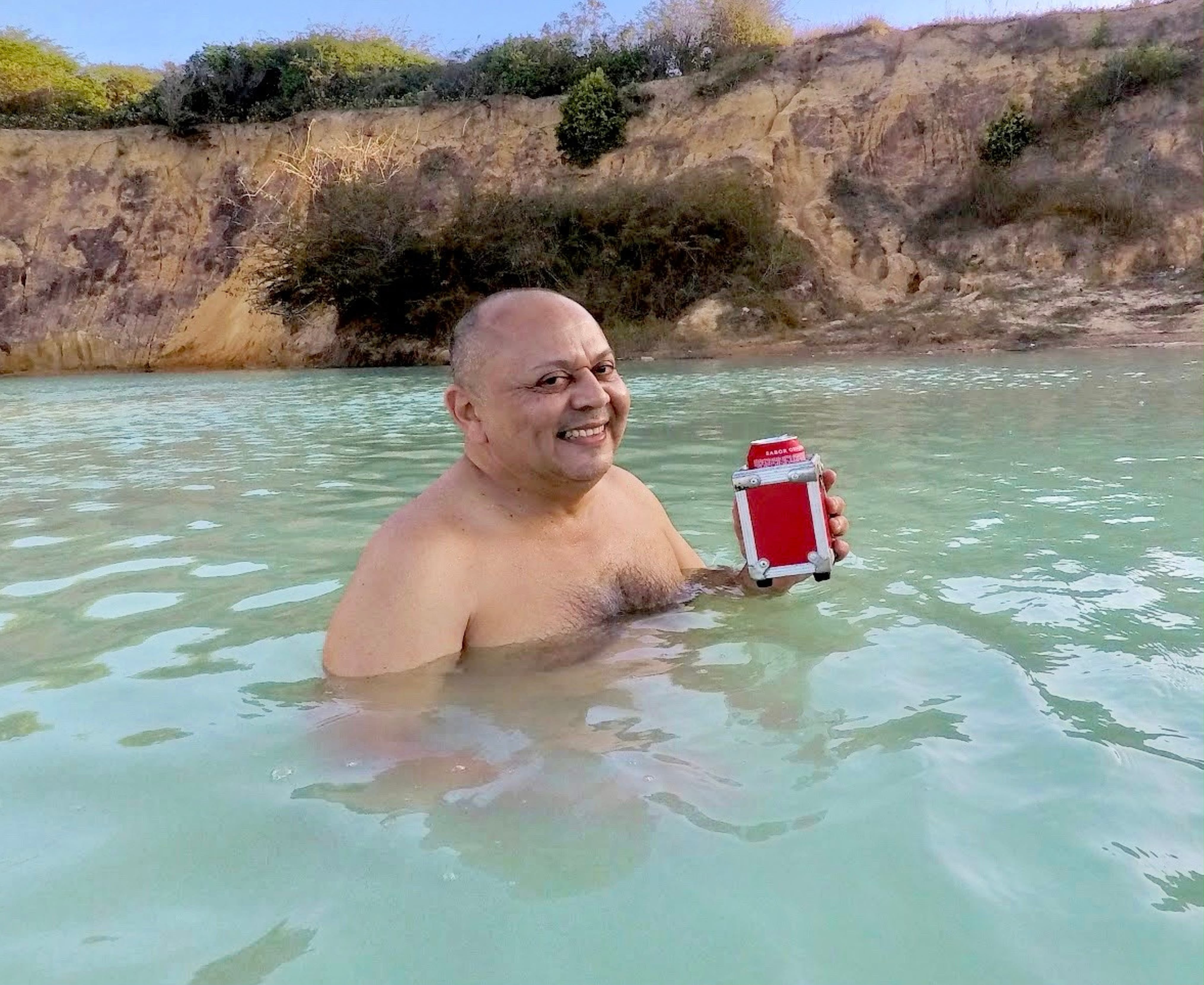 Na praia